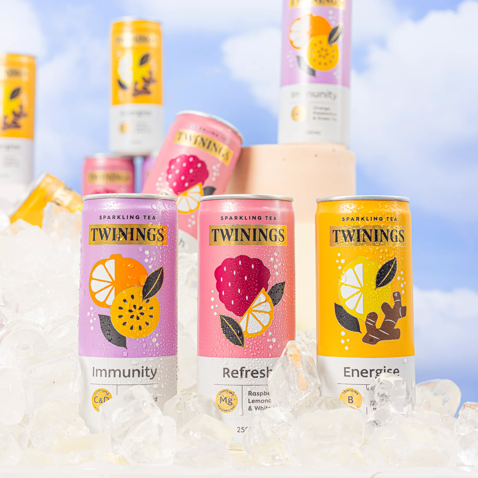 Sparkling Tea Immunity Orange, Passionfruit & Green Tea individual cans - Image 3